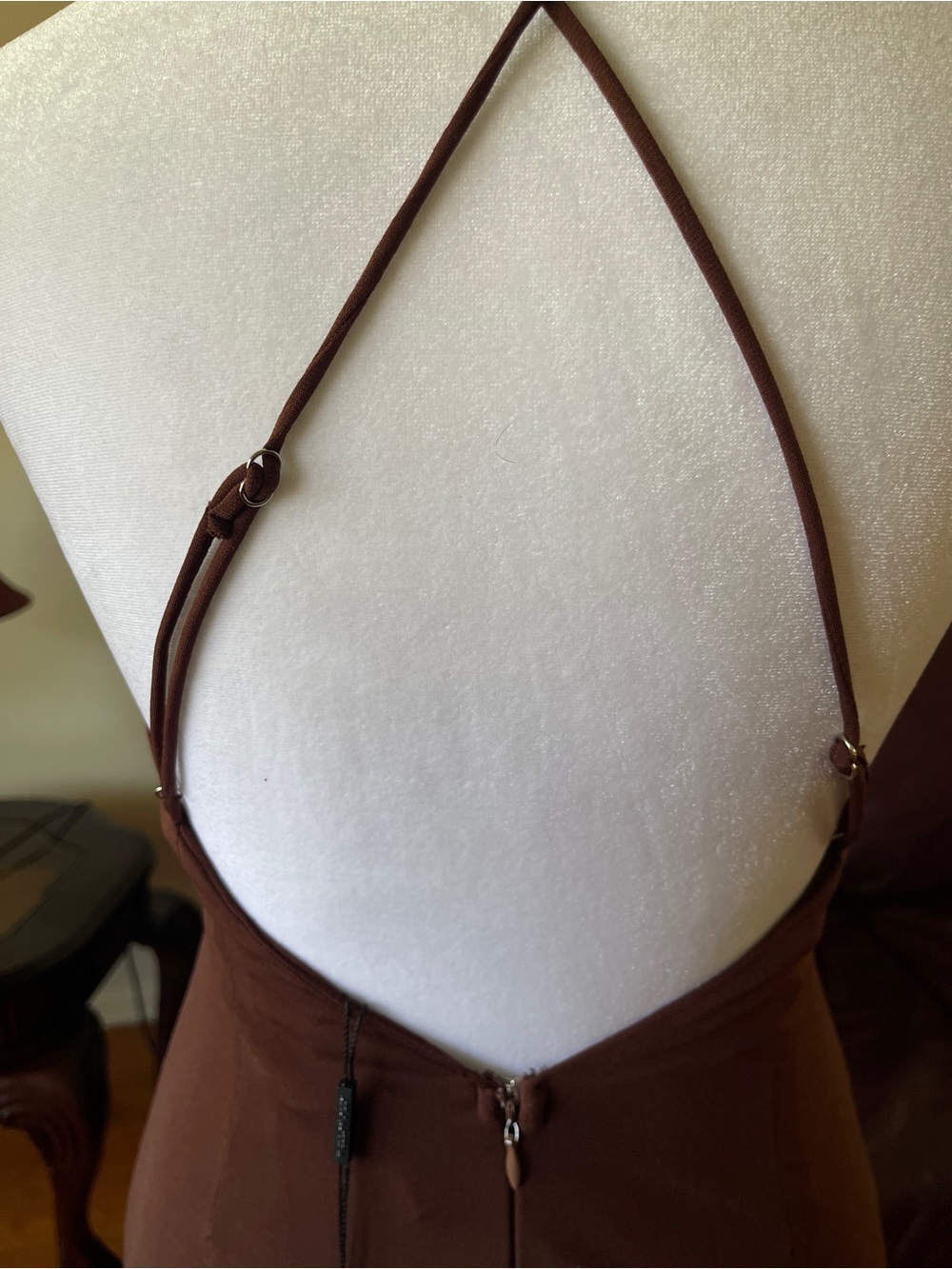 Hello Molly Chocolate Brown Open Back Maxi Dress XS 2 NWT Formal Evening Gown - Picture 10 of 11